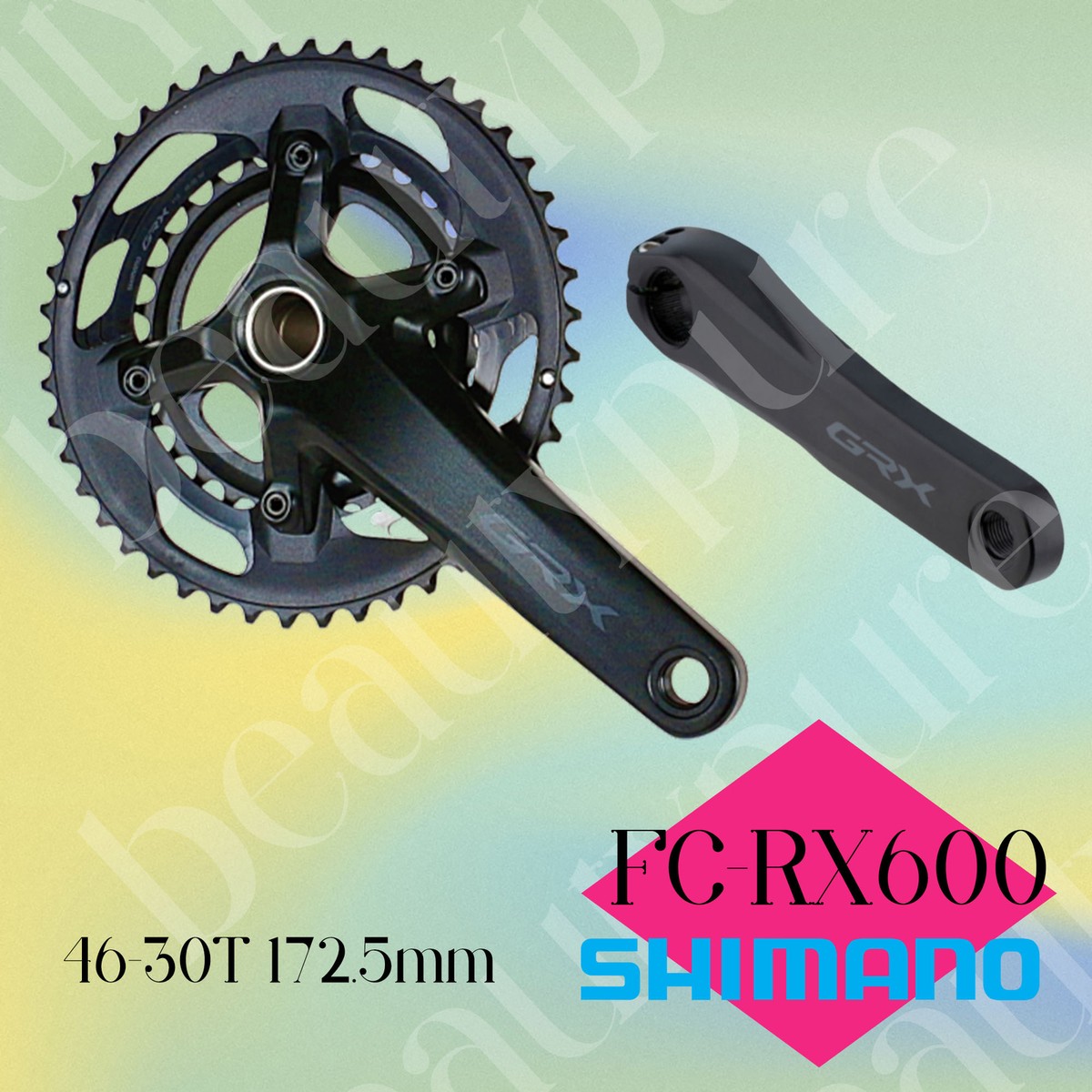 Shimano GRX FC-RX600 2x11 Speed 46-30T 172.5mm BCD 110 Crankset