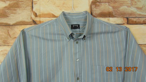 KENNETH GORDON Sport Men's Long Sleeve Shirt SIZE XL 100% COTTON Striped - Picture 3 of 6