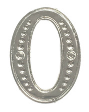 Number 0 Orange Lodge Order Silver Colour Character for Collarette Sash