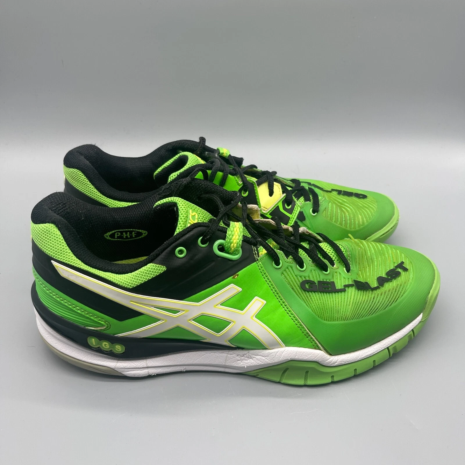ASICS GEL Blast 6 Scarpe Uomo 10.5 Verde Badminton Sport Indoor Comfort Campo