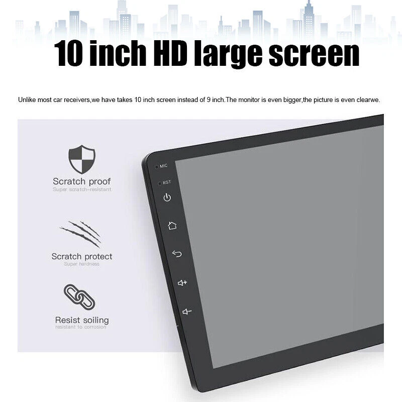 2 Din 10" Android Radio de coche Pantalla táctil Bluetooth WiFi GPS Reproductor - Imagen 4 de 4
