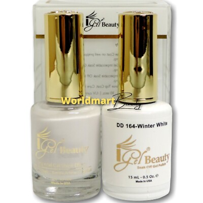 IGel Beauty Gel Nail Polish 0.5oz Gel DUO DD164- WINTER WHITE (SOFT WHITE)