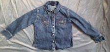 EUC GAP KIDS UNISEX BLUE JEAN DENIM BUTTONED SHIRT SIZE S 5-6 