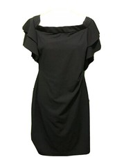 Lauren Ralph Lauren Womens Veroda Black Ruffled Party Cocktail Dress Size14 $155