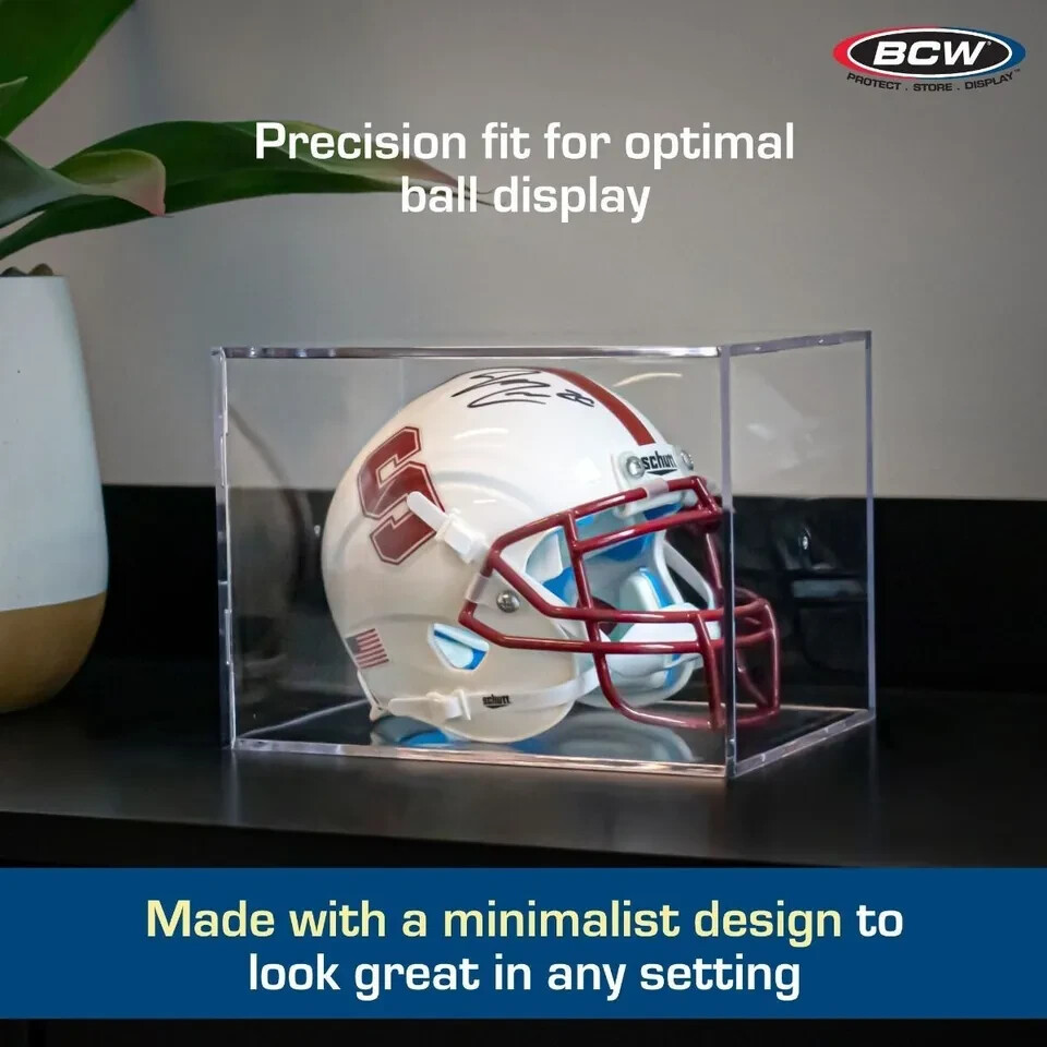 BCW Mini Football Helmet Display Case – UV Protected, Clear, Perfect For NFL Collectibles