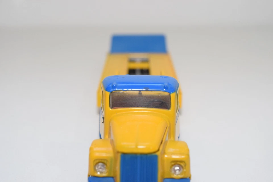 Camión torpedero B1 1:50 TEKNO SCANIA VABIS + remolque de plataforma baja amarillo azul casi nuevo en caja Foto 4 de 4