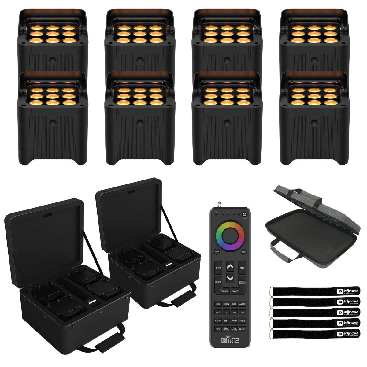 Беспроводное освещение Chauvet Freedom Par Q9 X4 RGBA с питанием от аккумулятора 8 шт.