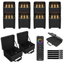 Chauvet Freedom Par Q9 X4 RGBA Wireless DMX Battery Powered Up Lighting 8 Pack