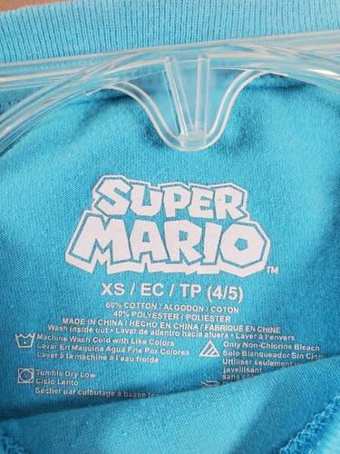 SUPER MARIO BROS PRINCESS PEACH GIRLS T-SHIRT SIZE XS 4/5 - Picture 3 of 3