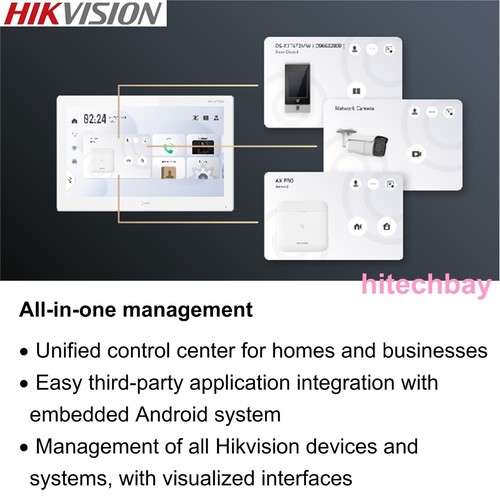 New! DS-KH9510-WTE1(B) All-in-One Indoor Station 10.1" Colorful Touch Screen PoE - Afbeelding 6 van 8