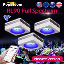 PopBloom 3PCS RL90 WiFi LED Aquarium Light Full Spectrum Coral Reef Lights 60in