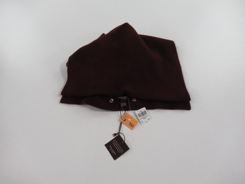 NWT Henri Bendel 100% Cashmere Maroon Infinity Scarf #K332 - Picture 5 of 7