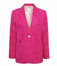 Nwt Sandro Paris Hanel Fuchsia Jacquard Blazer - Size Xs/s Eu 34/36