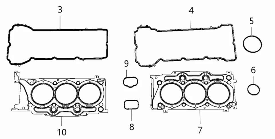 Genuine Engine Upper Gasket Package Jeep Grand Cherokee WK 3.6L 11-15 68078540 - Image 3 of 3