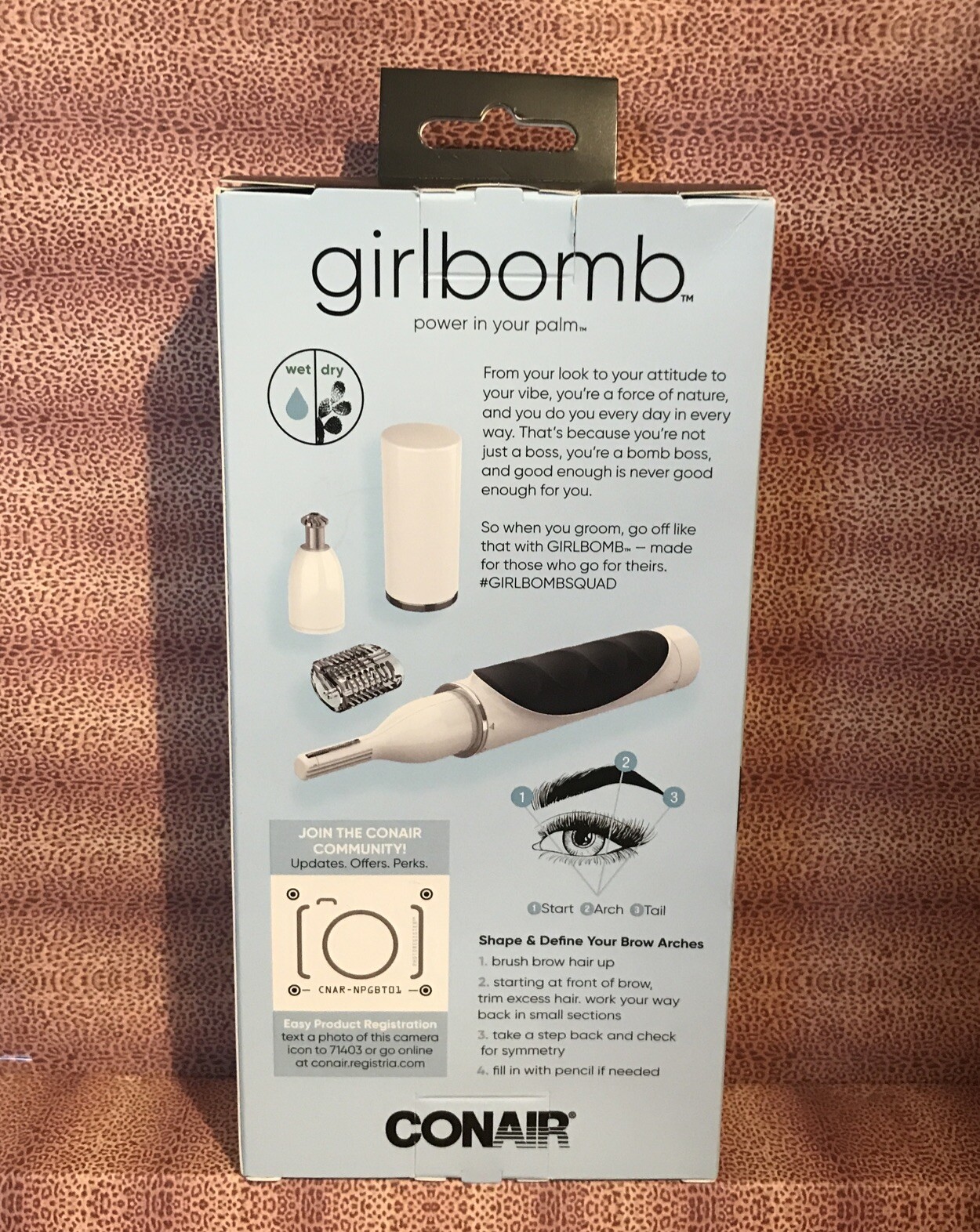 Conair Girlbomb Nose Trimmer Dual Blade Facial Eyebrow Guide Comb