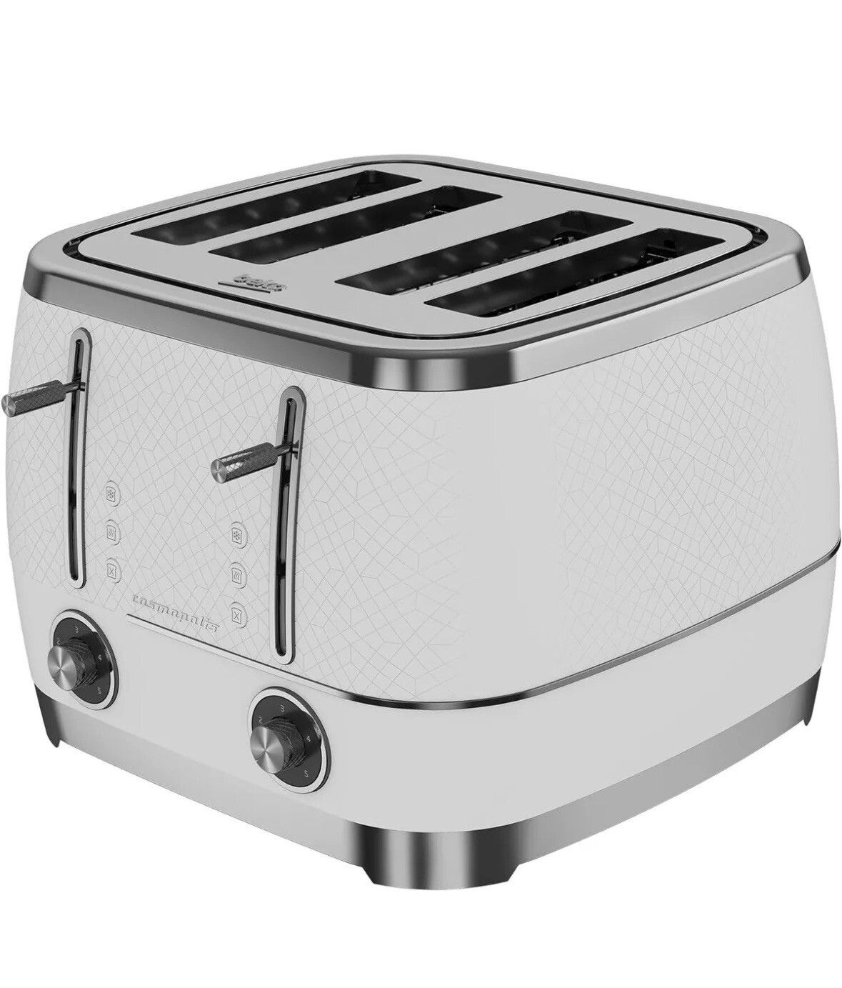Beko Cosmopolis 4 Slice Toaster White Chrome Teal Design 1700W