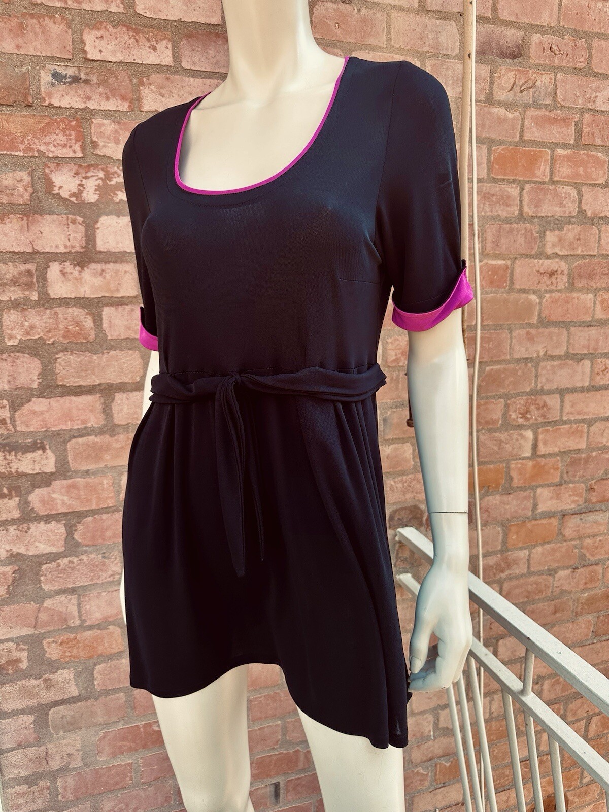 YSL Yves Saint Laurent Mini Abito Vintage Nero Anni 80 Francia Elasticizzato ...