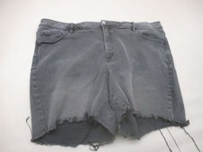 AVA VIV Size 24 Womens Black Cotton Blend Stretch High Rise Denim Mom Shorts 504