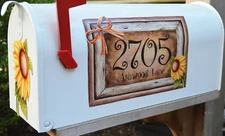 Mailbox Magnet (Partial Cover) Sunflower Custom Address & Street 