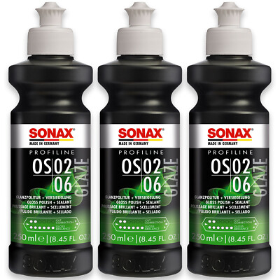 3x SONAX PROFILINE OS 02-06 One Step Polish Glanzpolitur + Versiegelung 250ml
