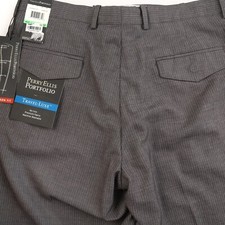 NEW Perry Ellis Portfolio Travel-Luxe Flat Front Gray Dress Pants 34x32 75