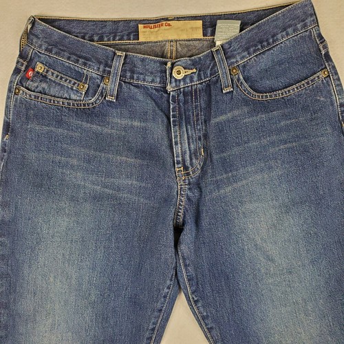Hollister Co. Womens Denim Dark Wash Bootcut 5 Pockets Blue Jeans Size 6S - Picture 3 of 5