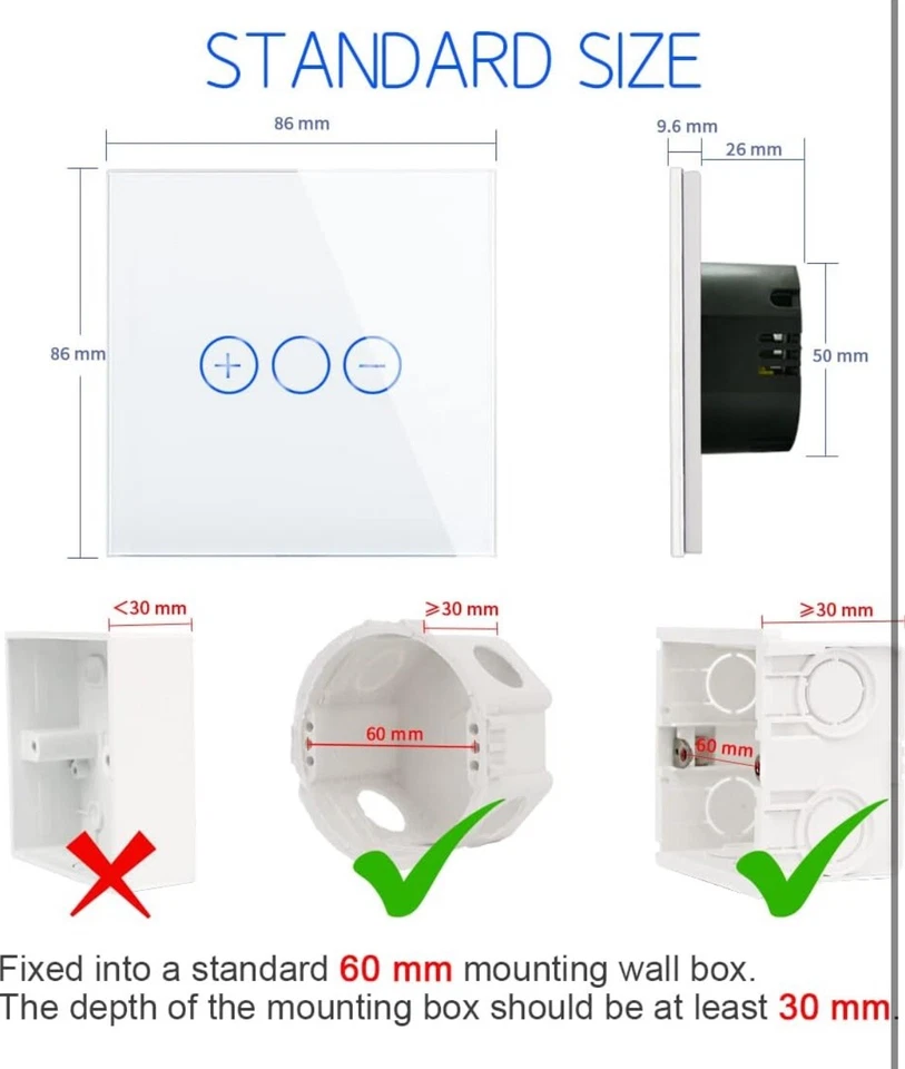 CNBINGO Smart Dimmer White Touch Light Switch, Work with Alexa, Google Apple - Image 4 of 4