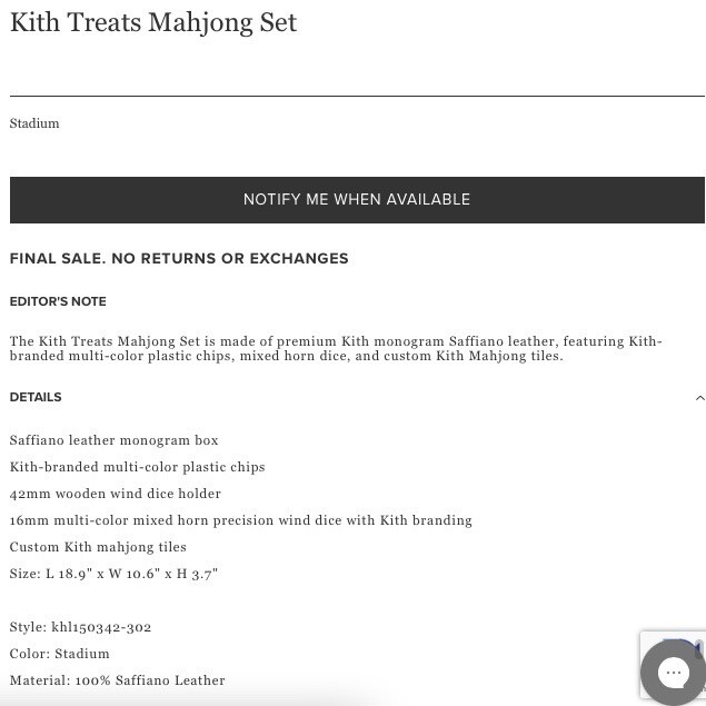 Kith Mahjong Set Kith Mahjong Set