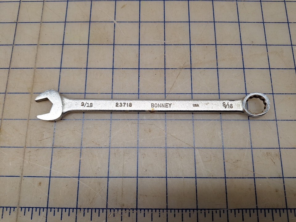 Vintage Bonney Combination Wrench Set 3/8" Through 1" (Missing 7/16