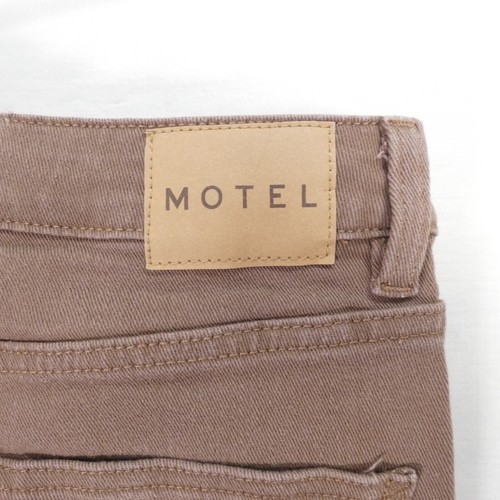 Motel Denim Trousers Womens Jeans Pants Straight Legs Site Slit Rich Brown S - Picture 12 of 15