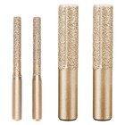 2Pcs 1/4"1/2" Vacuum Brazed Diamond Straight Router Bit For Stone Milling Cutter