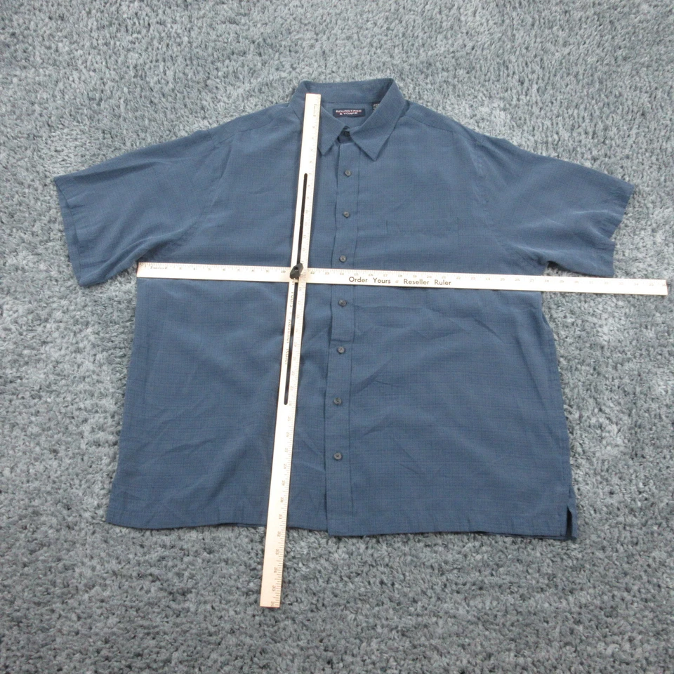 Camisa Roundtree & Yorke Para Hombre 2XB Azul Básica Manga Corta Abotonada Foto 2 de 4