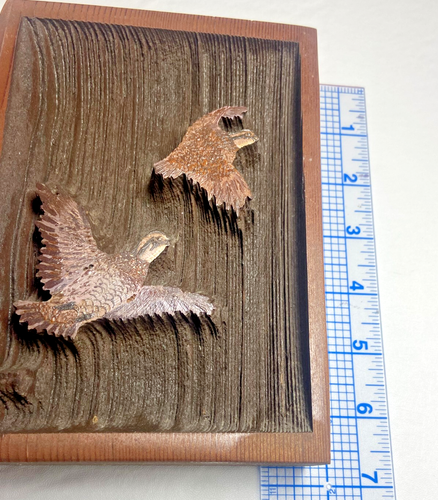 Hand Carved Wood Quail Hanging Wall Art Relief Signed Monarch Creations Vintage - Picture 8 of 8