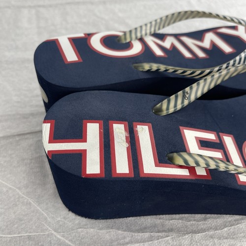 Tommy Hilfiger Flip Flops Wedge Size 8M. New TW25370 Navy Blue - Picture 15 of 15