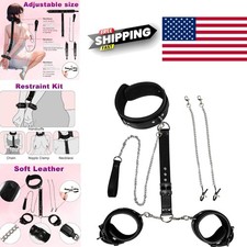 4 in 1 BDSM Restraint Kit for Couples with Nipple Clamps and Traction Chain
