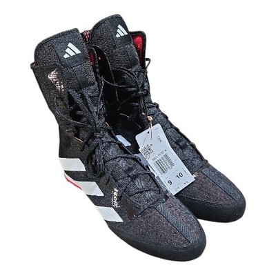 Adidas Box Hog 4 Men's Size 9 Boxing Shoes Black White Ruby Red IH2730 NEW