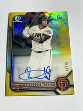 RICARDO GENOVES 2022 Bowman Chrome 1st Gold Refractor Autograph Auto /75