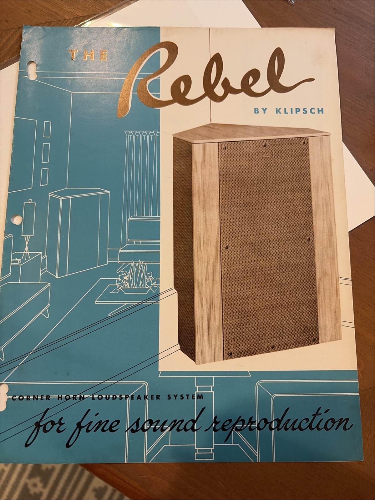 Klipsch Speaker The Rebel Product Literature Price Guide Dated 1954 