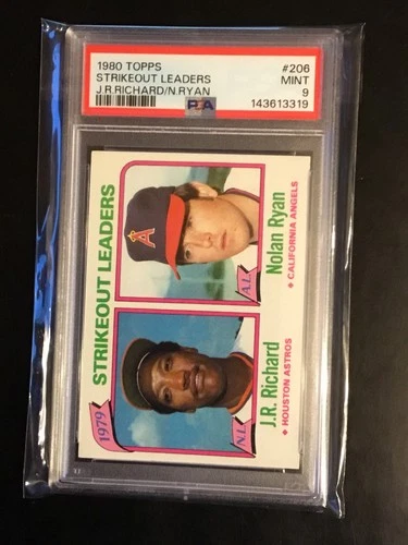 NOLAN RYAN~1980 TOPPS '79 STRIKEOUT LEADERS PSA-9 MINT MLB CARD #206 (NEW CASE)