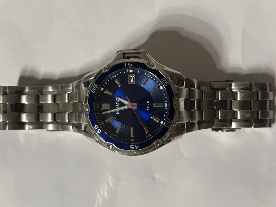 Bulova Men's Watch 98B282 Marine Star Quartz Blue Dial Silver Stainless Steel - Image 3 of 4