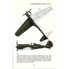 Curtiss-Wright CW-21B Arado Ar 96 USA Germany 1970 Fighter Aircraft Print SE2-3