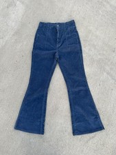 We the Free Navy Blue Corduroy Raw Hem Flare Pants Size 26 Free People