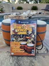 Donkey Konga Beat Bongo Bundle (Nintendo Gamecube) w/ Game Tested 