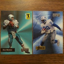 2 Barry Sanders LIONS #280 & Dan Marino DOLPHINS #291 1993 Playoff NFL Cards