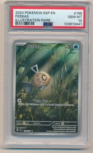 2024 POKEMON SURGING SPARKS EN ILLUSTRATION RARE FEEBAS #198 PSA 10 GEM MINT