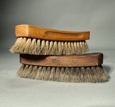 2 Vintage Horse Hair Shoe Shine Brushes FeltonBrush Home Shine Brush USA