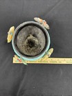 Vtg. Native American Zuni Fetish Pot Crushed Turquoise Encrusted Bowl W/4 Animal — photo 4