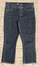 Levi  s Signature Gold Women Totally Shaping Pull On Capri Jeans Sz 10 Dark Wash