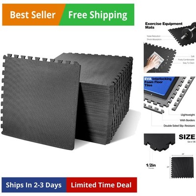 Puzzle Exercise , EVA Interlocking Foam Tiles Workout Mat for Home Gym, Fitne...