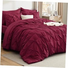 Comforter Set Dark Red - Bed in a Bag Cal King California King 12 - Dark Red